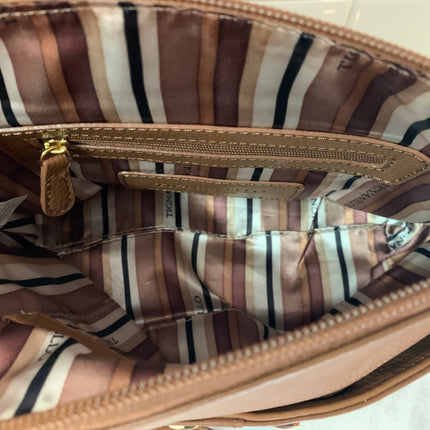 Tignanello Brown Pebbled Leather Crossbody Bag with Bow Hardware